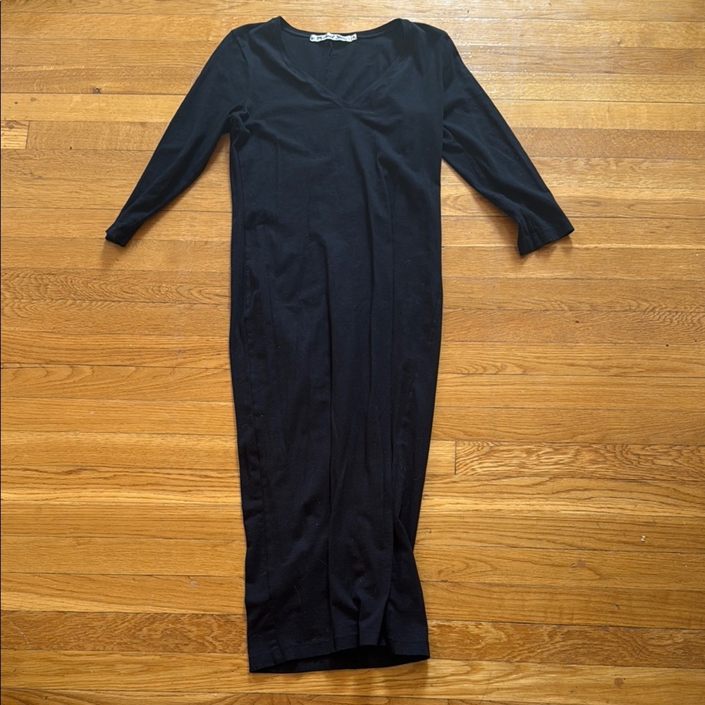 Michael Stars Black V-Neck Long Sleeve Bodycon Dress